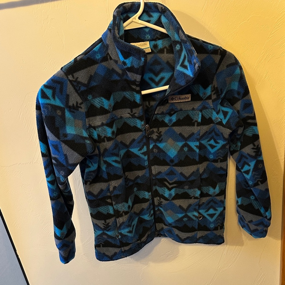 Columbia Kids' Geometric Blue and Black Fleece